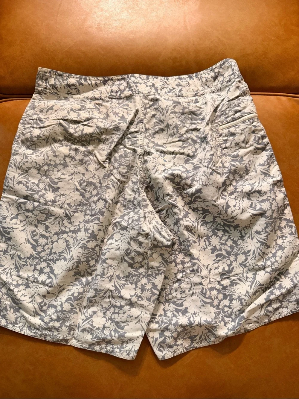 Patagonia Men's Floral Print Swim Trunks - White & Navy
